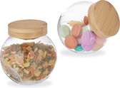 Lot de 2 bocaux à bonbons Relaxdays - bocaux de conservation en verre avec couvercle - pot à biscuits - pâtes