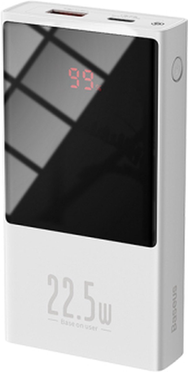 Baseus 10000mAh Powerbank - Quick Charge 22.5W Wit Digitale Display Super mini Power Bank