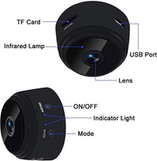 Brazzy® - Spy Camera met Wifi App - Full HD 1080p - exclusief 32 GB SD kaart - Dashcam - Beveiligings Camera - Verborgen Camera - Spycam - Mini Camera - Mini Camera Spy - Spionage Camera van BRA — afbeelding 4