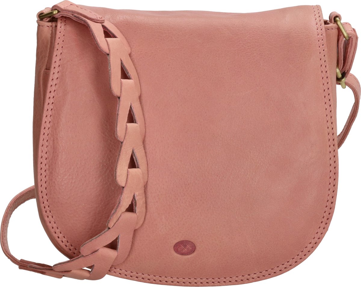 Hide & Stitches Daydreamer Schoudertas Dames - Crossbodytas met verstelbare schouderband - Tas van 100% Leder - Lichtroze
