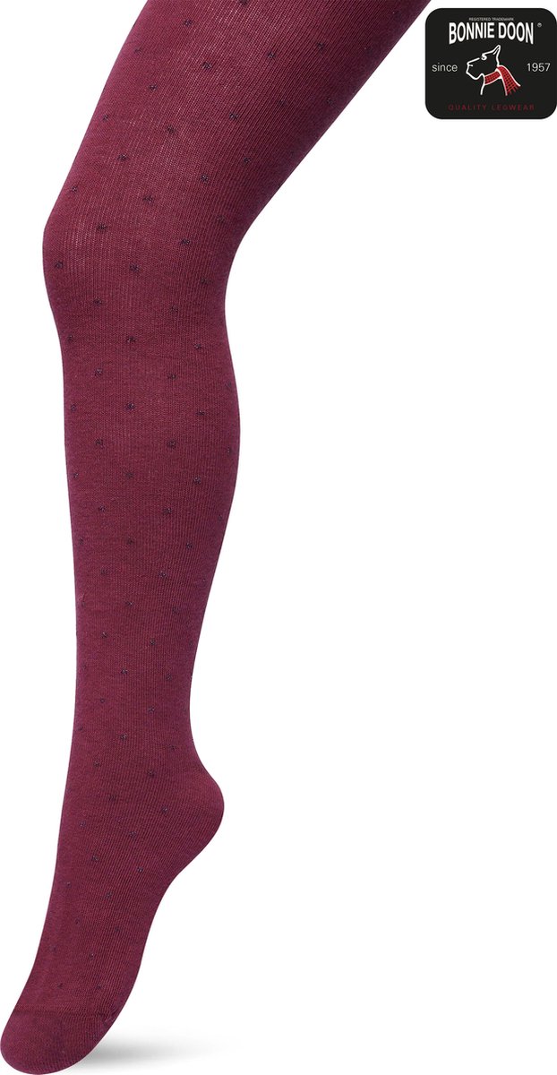 Bonnie Doon Bio Katoenen Maillot met Glitter Stipjes Meisjes Donker Roze maat 140/158 M - Lurex Stippen - Biologisch Katoen - Uitstekend draagcomfort - Lurex Dots Tights - OEKO-TEX - Gladde Naden - Feestelijk - Mesa Rose - BP213903.280
