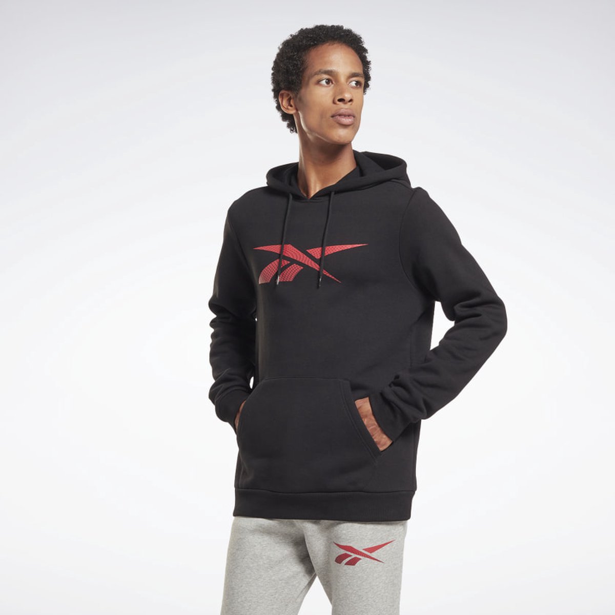 Reebok Hoodie Identity Fleece Heren Zwart