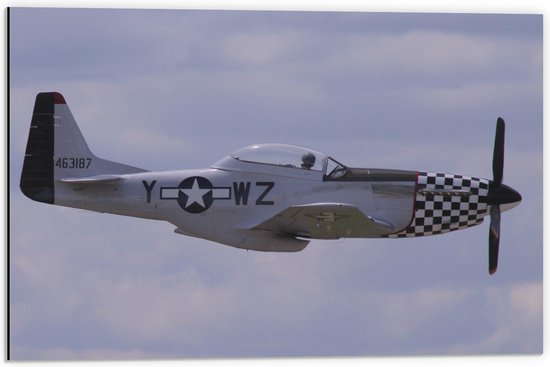 WallClassics - Dibond - Zweefvliegtuig in de Lucht - 60x40 cm Foto op Aluminium (Wanddecoratie van metaal)