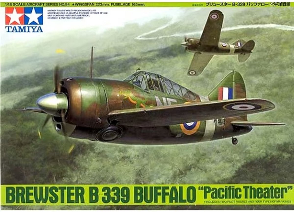 Tamiya Modelbouwpakket Militaire voertuigen - 61094 Brewster B-339 Buffalo - Pacific Theater Plastic - 1:48 - Modelbouw