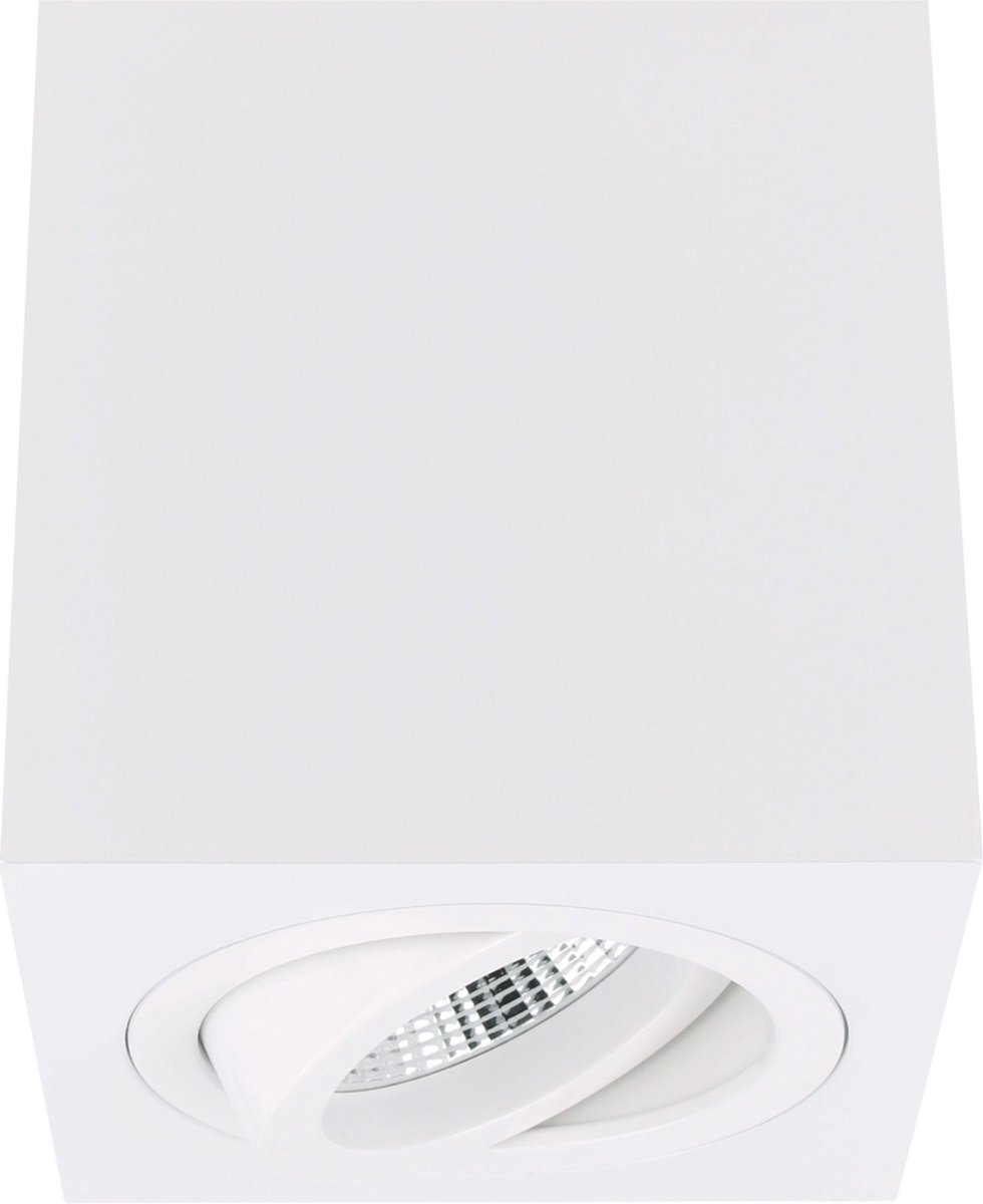 Yphix Palermo Opbouwspot - Vierkant - 1 Lichtpunt - Kantelbaar - 90x90mm - Wit