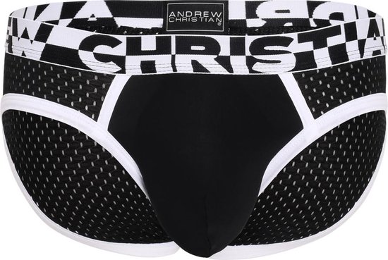 Andrew Christian ALMOST NAKED® Mesh Gym Brief Black - MAAT S - Heren Ondergoed - Slip voor Man - Mannen Slip