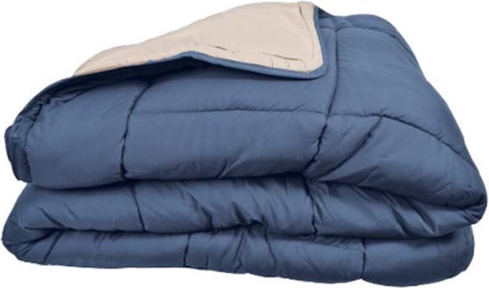 Warme deken voor op de bank Blauw / Beige