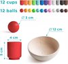 Afbeelding van het spelletje Flightmode- Montessori Houten Ballen, 30 mm, 12 Stuks, Leeftijd: 1 Kleur - Sorteren en Tellen - Voor het Leren op School