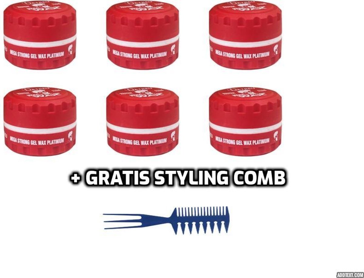Detreu Hair Gel Wax Mega Strong Platinum + Gratis Styling Comb