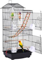 Cage à oiseaux avec jouets pour oiseaux, jouets pour cage, jouets pour cage, cage pour perruche, calopsittes, perroquets pinsons, cage pour piège à oiseaux HM-YAHEE-591471