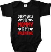 Sorry Girls, My Mommy is my Valentine - Maat 68 - Romper zwart