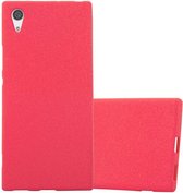 Cadorabo Hoesje geschikt voor Sony Xperia XA1 in FROST ROOD - Beschermhoes gemaakt van flexibel TPU silicone Case Cover