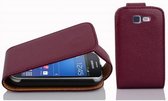Cadorabo Hoesje geschikt voor Samsung Galaxy TREND LITE in BORDEAUX PAARS - Beschermhoes in flip-design Case Cover van getextureerd imitatieleer