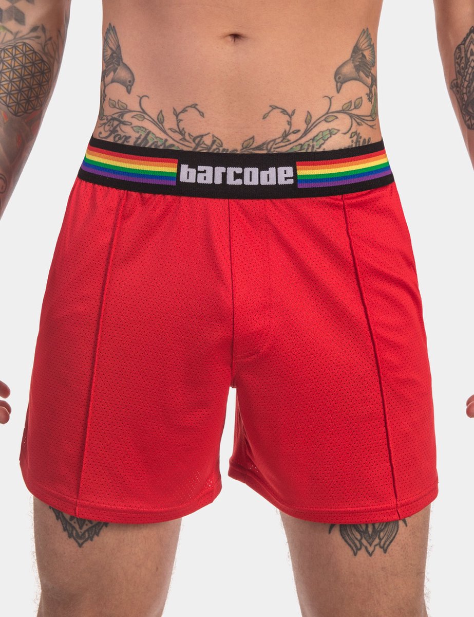 Barcode Berlin Pride Mesh Short red - Size S