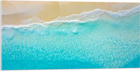 Acrylglas - Golven van een Heldere Zee in de Zomer - 100x50 cm Foto op Acrylglas (Met Ophangsysteem)