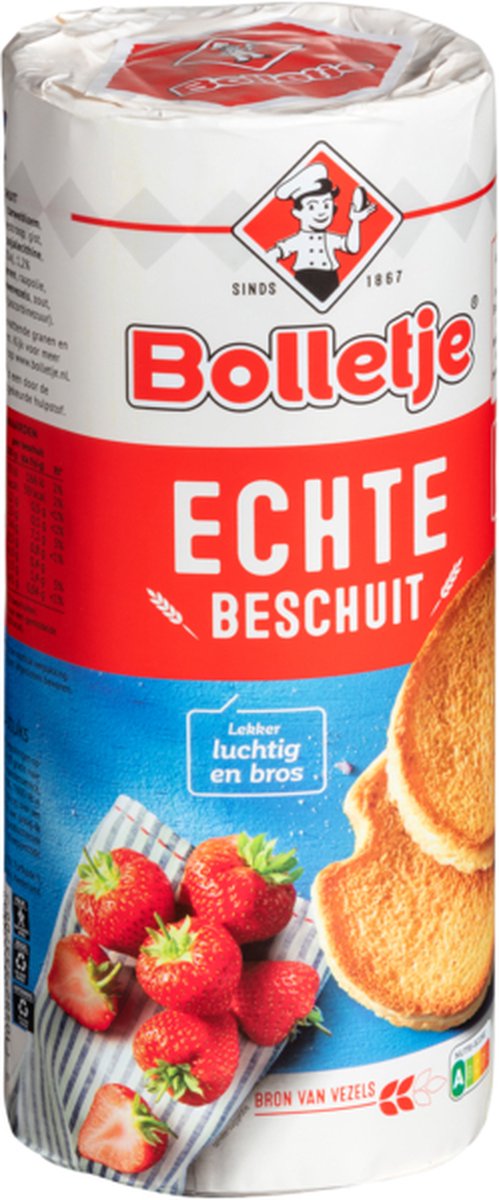 Bolletje - Beschuit Naturel - Krimp van 4 Rollen - Combi Verpakking - Broodvervangers