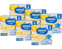Nestlé Yogolino Banaan - Babytoetje - Babyvoeding Tussendoortjes - 6+ maanden - 6 stuks 4x100g (24 porties)