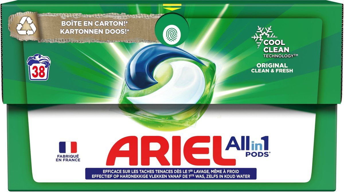 Ariel All in 1 Wasmiddel Pods - Original - 4 x 38 Wasbeurten -  Voordeelverpakking | bol.com