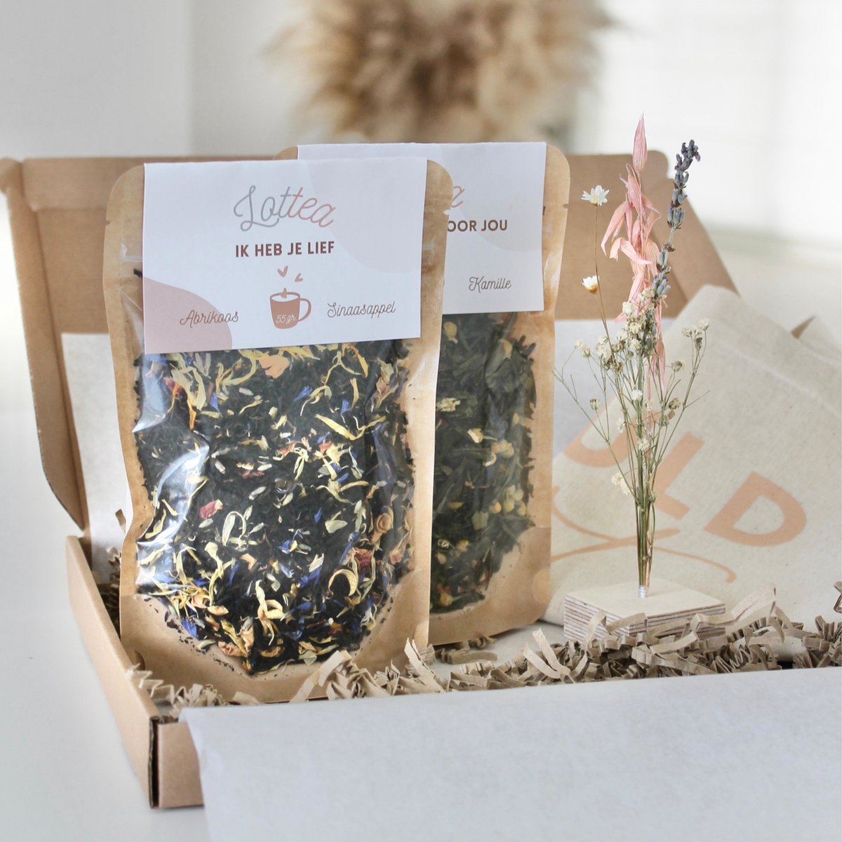 Lottea thee cadeau set - theeset met zwarte en groene thee - gift voor haar