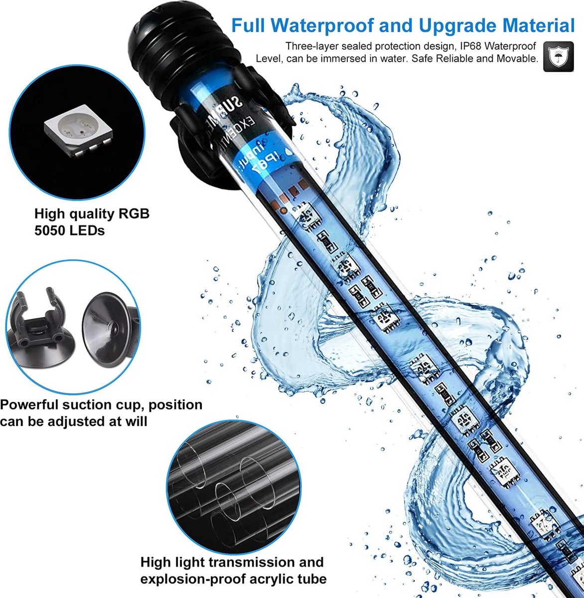 Flightmode VARMHUS LED Aquariumverlichting met Smart App Besturn, Fish