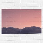 WallClassics - Muursticker - Wolken met Roze Lucht - 75x50 cm Foto op Muursticker