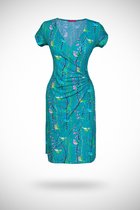 Tricot wrap jurk korte mouw Spring aqua | bol.com