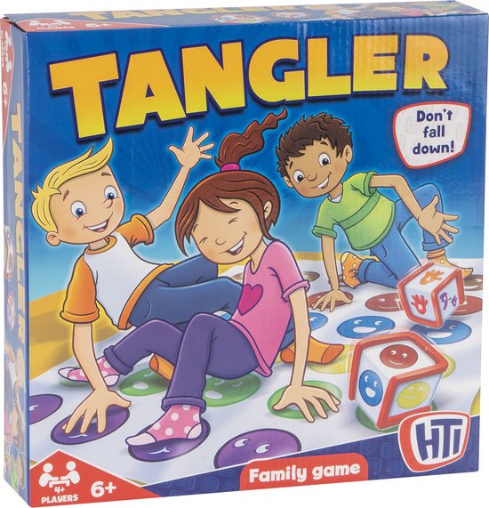 Afbeelding van het spel HTI - Tangler - twister - family game - kleuren - dobbelen - kleuren - handen - smileys - familie - vrienden - vriendinnen