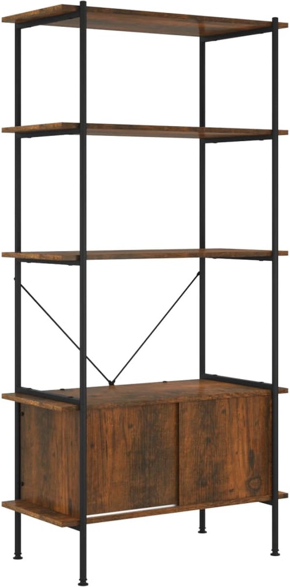 Opbergrek 5-laags 80x40x163 cm wit en eikenkleurig kopen Opbergrek 5-laags 80x40x163 cm wit en eikenkleurig kopen
