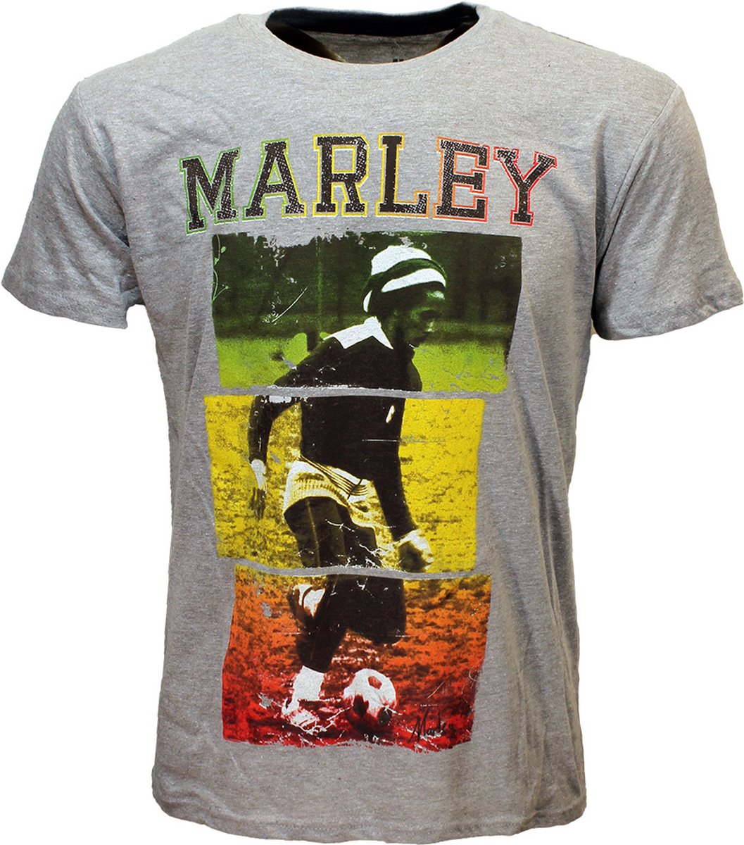 Bob Marley Playing Football T-Shirt - Officiële Merchandise - L