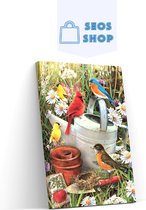 SEOS Shop ® Diamond Painting Volwassenen - Diamond Painting Kinderen - Diamond Painting Pakket Volledig - Bloemen en Vogels - 40x50 cm