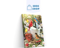 SEOS Shop ® Diamond Painting Volwassenen - Diamond Painting Kinderen - Diamond Painting Pakket Volledig - Bloemen en Vogels - 40x50 cm