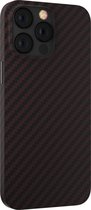 Devia - Hoesje geschikt voor Apple iPhone 14 - Carbon Fiber Texture - Magnetische Back Cover - Rood