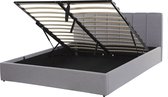 DREUX - Bed met opbergruimte - Lichtgrijs - 140 x 200 cm - Polyester