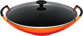 Bol.com Le Creuset Gietijzeren wok in Oranjerood met glazen deksel 36cm 45l aanbieding
