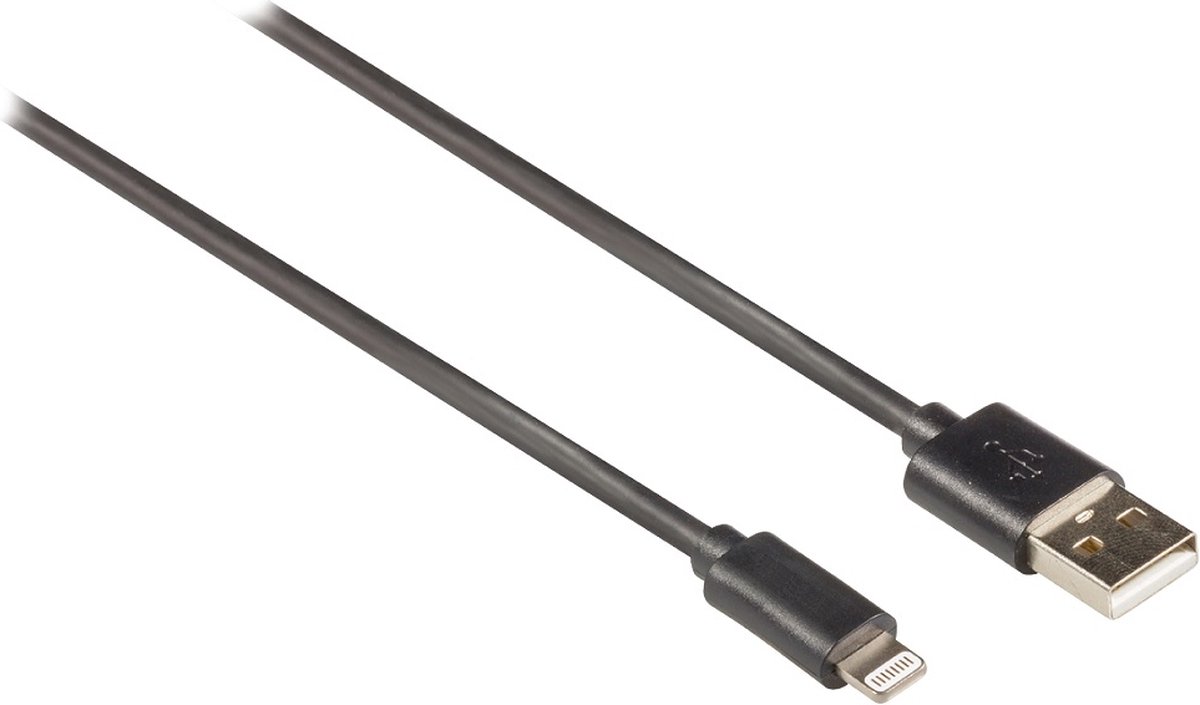 8-pins Lightning naar USB-A kabel - USB2.0 - tot 3A / zwart - 1 meter