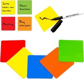 Whiteboard Scrum Magneten met stift - 25 stuks - Mix - 5 kleuren - 7,5 x 7,5cm - Post it notes voor Magneetbord en Koelkast