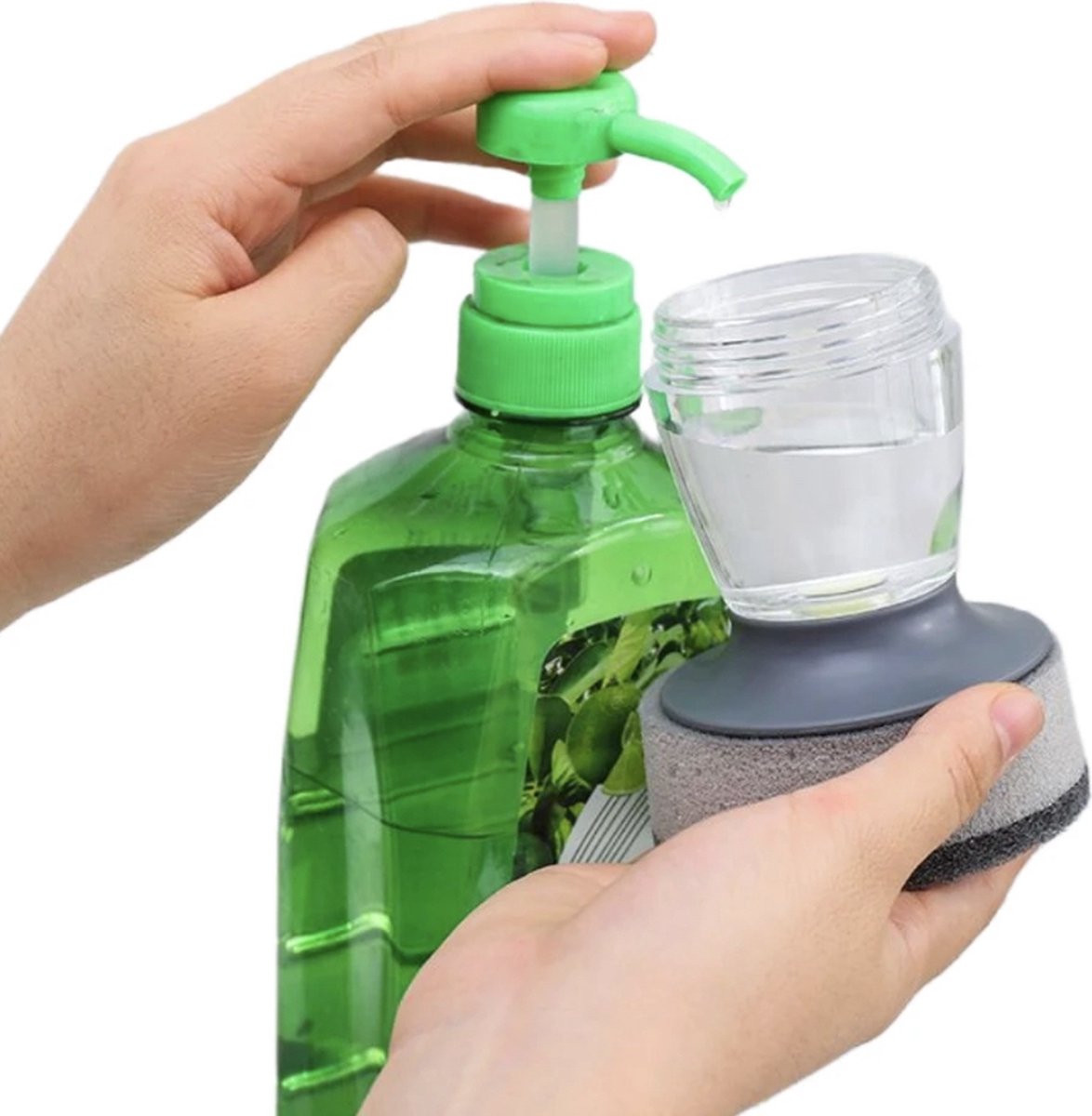 Brosse à vaisselle avec distributeur de savon - Avec 3 accessoires  différents 