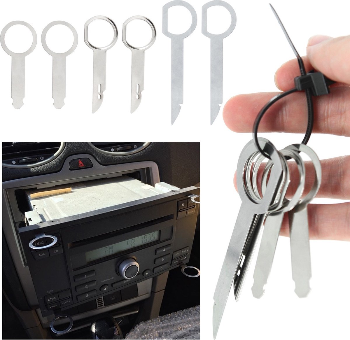 VCTparts Auto Radio Demontage Tool Gereedschap Pin Sleutel Clip Radiostekkers Extractietool voor Volkswagen Audi