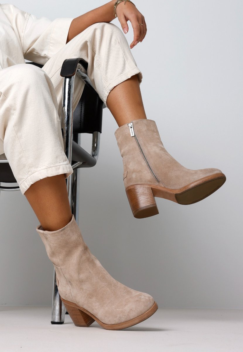 Shabbies Amsterdam Enkellaars Beech Beige - Maat 37 - Dames Laarzen | bol