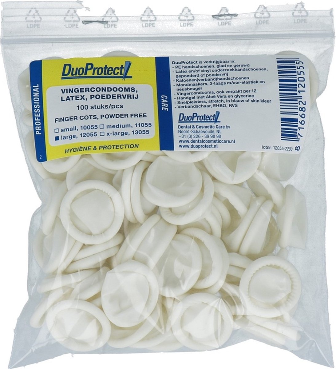 Goedkoopste Duoprotect vingercondooms 100 stuks large