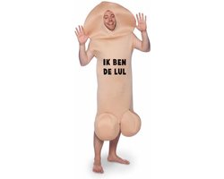 Piemel kostuum - Ik ben de lul - Piemelpak - Carnavalskleding - Carnaval kostuum - Heren - One-size - naturel
