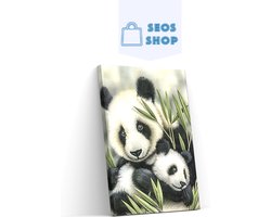 SEOS Shop ® Diamond Painting Volwassenen - Diamond Painting Kinderen - Diamond Painting Pakket Volledig - Panda's - 30x40 cm
