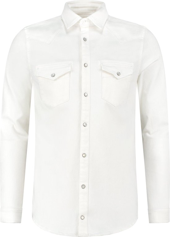 Purewhite - Heren Regular Fit Overhemd - Wit - Maat M