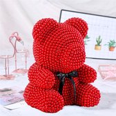 Tobeyz - Rode parel beertje, Valentijnsdag Teddybeer, moederdag cadeautje, liefde, 20cm H, verjaardagscadeau, pearl bear, bruiloftscadeau, valentijnsdag cadeau