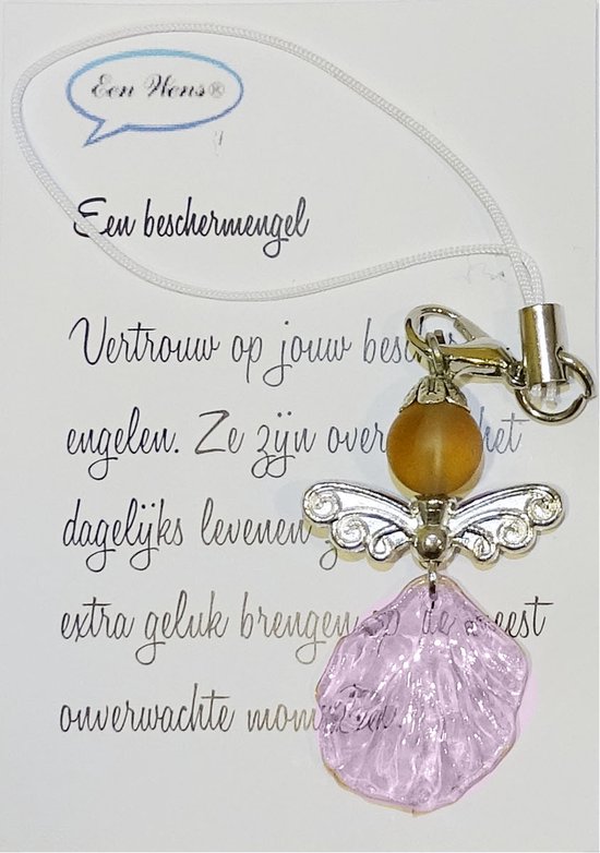 Kleine Beschermengel Schelp Roze/Topaz