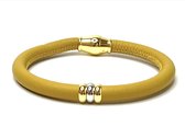 Nouveau ! Jolla - bracelet femme argent - cuir - fermeture magnétique - breloques - bicolore - Single Ladies Gold - Jaune
