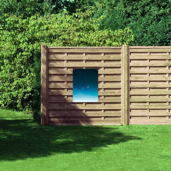 WallClassics - Affiche de jardin - Vue de dessus de deux Canoës rouges à Boeie op Zee - Photo 60x80 cm sur affiche de jardin (décoration murale pour l'extérieur et l'intérieur)