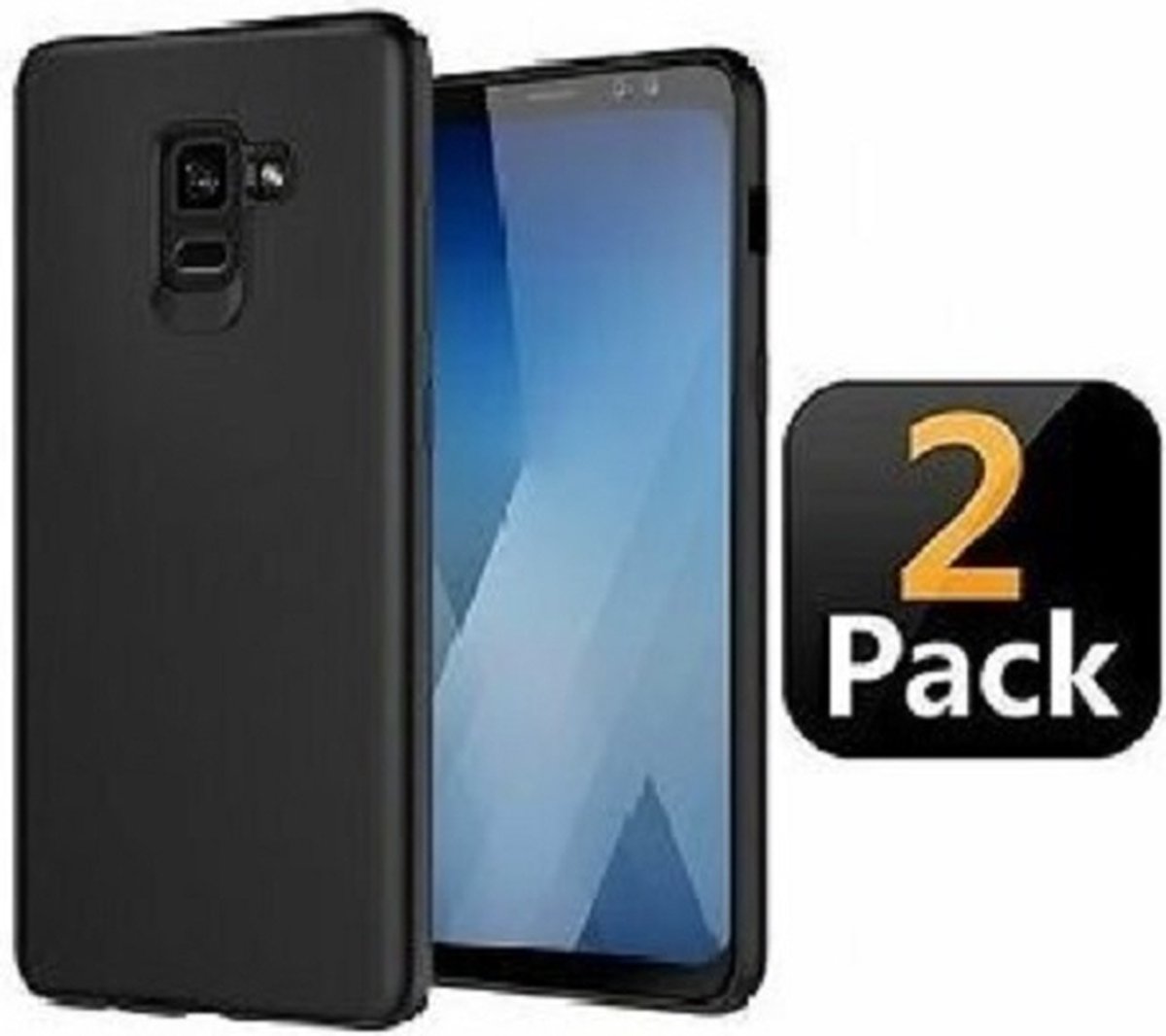 Samsung A8 2018 Hoesje TPU Siliconen Zwart 2x