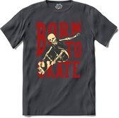 Born pour patiner | Skate - Skateboard - T-Shirt - Unisexe - Gris Souris - Taille M