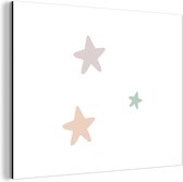 Décoration murale Métal - Peinture Aluminium Industriel - Etoiles - Pastel - Meiden - Garçons - Enfants - 120x90 cm - Dibond - Photo sur aluminium - Décoration murale industrielle - Pour le salon/chambre